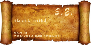 Streit Enikő névjegykártya